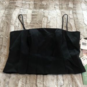 NWT Black Satin Like Dressy Top